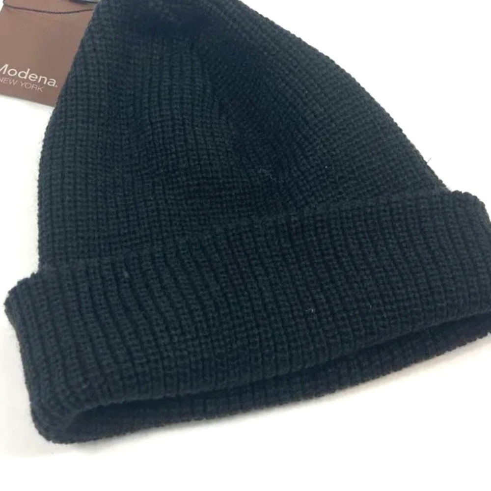 Modena knit black beanie. NWT